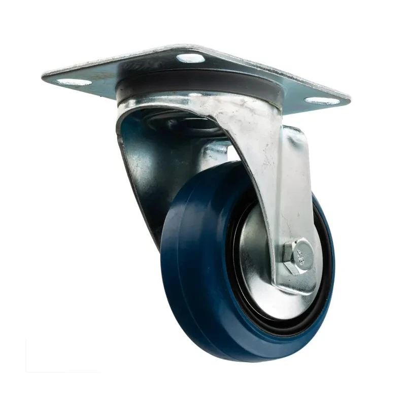Guitel Hervieu Medium Duty Swivel Castor with 80 mm Elastic Tyre Wheel, 80 kg Load Capacity, Pressed Steel Frame 1277210