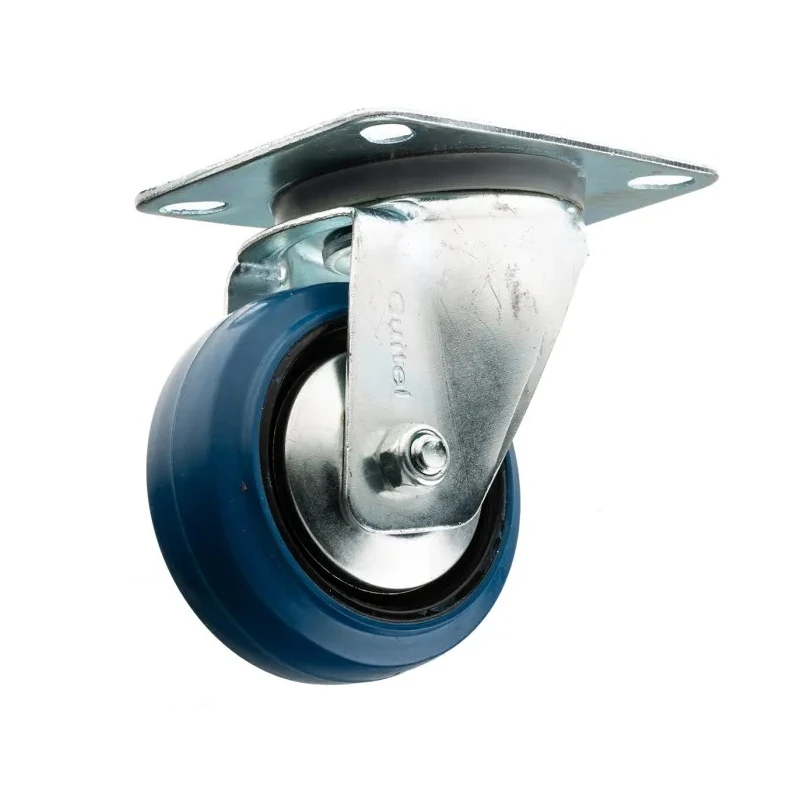 Guitel Hervieu Medium Duty Swivel Castor with 80 mm Elastic Tyre Wheel, 80 kg Load Capacity, Pressed Steel Frame 1277210