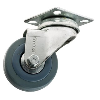 Guitel Hervieu Swivel Castor, 40 kg Load Capacity, 50 mm Wheel Diameter, Elastic Tyre, Pressed Steel Frame 66507