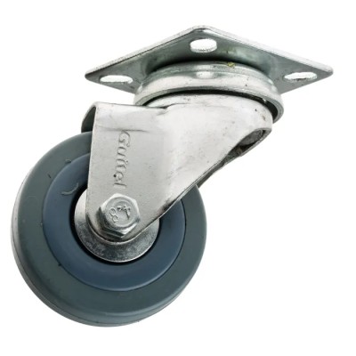 Guitel Hervieu Swivel Castor, 40 kg Load Capacity, 50 mm Wheel Diameter, Elastic Tyre, Pressed Steel Frame 66507