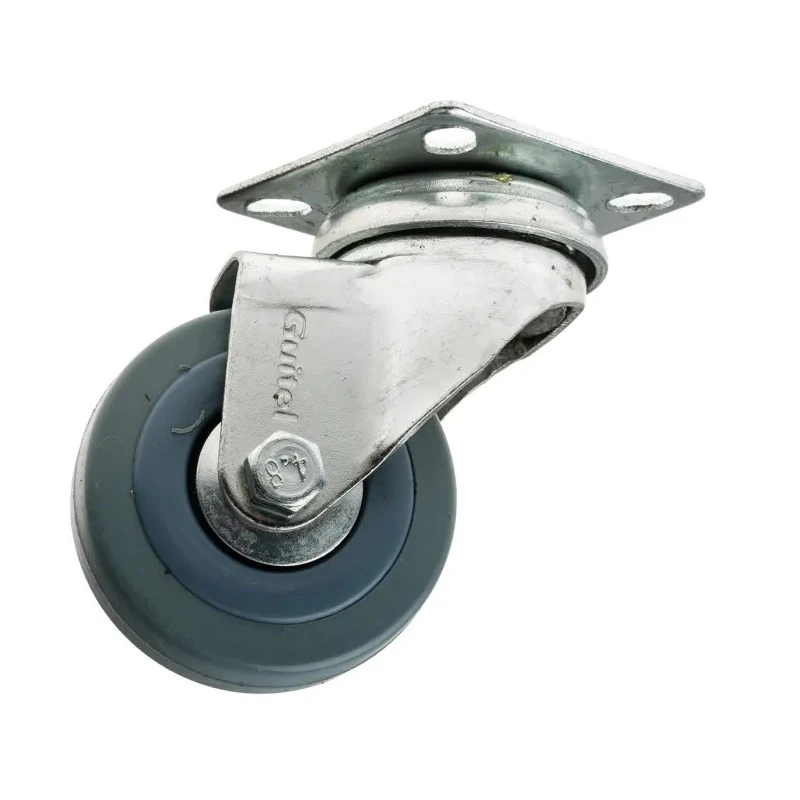 Guitel Hervieu Swivel Castor, 40 kg Load Capacity, 50 mm Wheel Diameter, Elastic Tyre, Pressed Steel Frame 66507