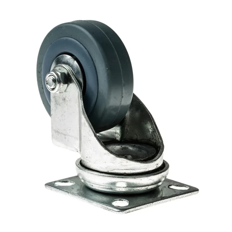 Guitel Hervieu Swivel Castor, 40 kg Load Capacity, 50 mm Wheel Diameter, Elastic Tyre, Pressed Steel Frame 66507