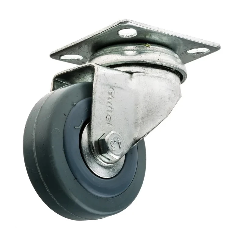 Guitel Hervieu Swivel Castor, 40 kg Load Capacity, 50 mm Wheel Diameter, Elastic Tyre, Pressed Steel Frame 66507