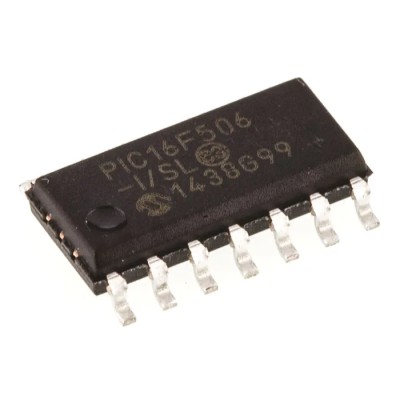 Microchip PIC16F506-I/SL 8 bit PIC Microcontroller, 20 MHz, 1.5 KB FLASH, 14-Pin SOIC Package