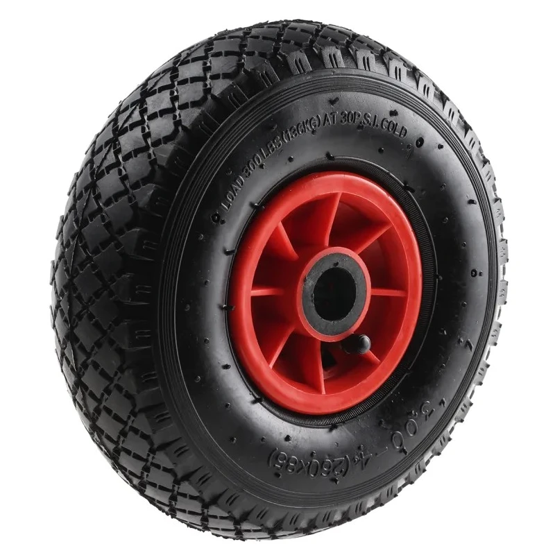 Guitel Hervieu Trolley Wheel 260mm Diameter Rubber Tyre, Polypropylene Hub, Roller Bearing, 150kg Load Capacity 3588121