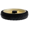Guitel Hervieu White, Black Rubber Trolley Wheel 200mm Diameter 45mm Width Load Capacity 50kg 380076