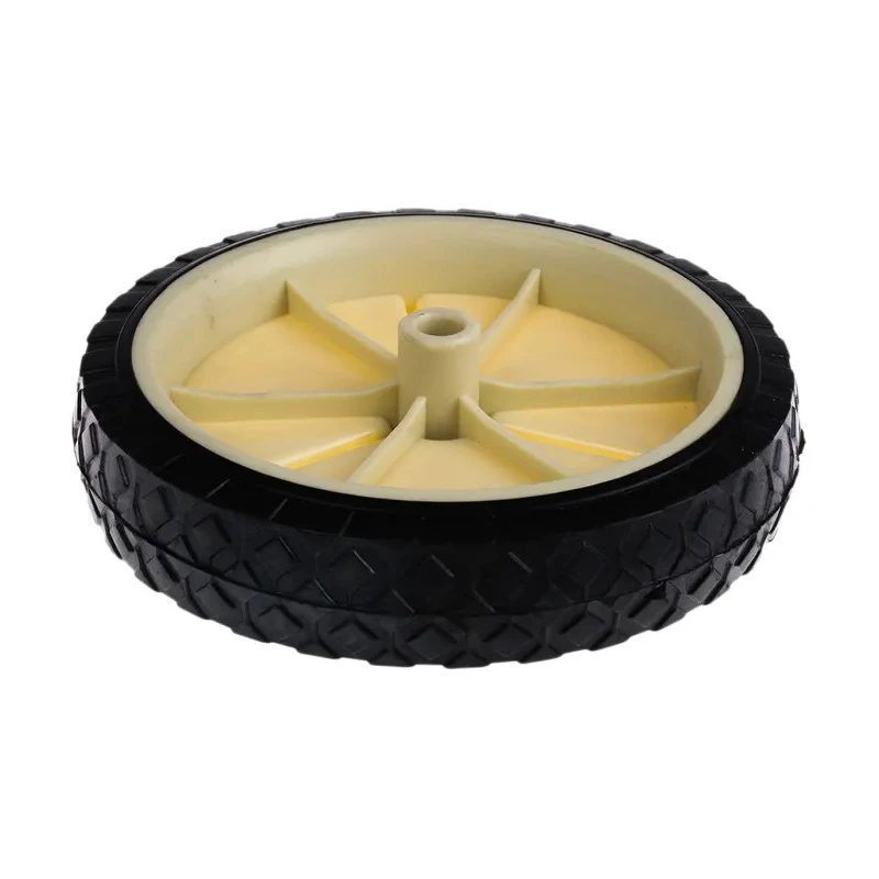 Guitel Hervieu White, Black Rubber Trolley Wheel 200mm Diameter 45mm Width Load Capacity 50kg 380076