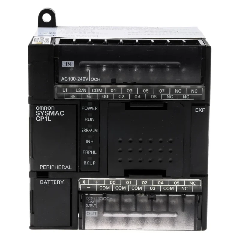 Omron PLC CPU, 8-Input, DC Input, 6 Relay Outputs, USB Communication, Ladder Logic Programming, DIN Rail Mount CP1L