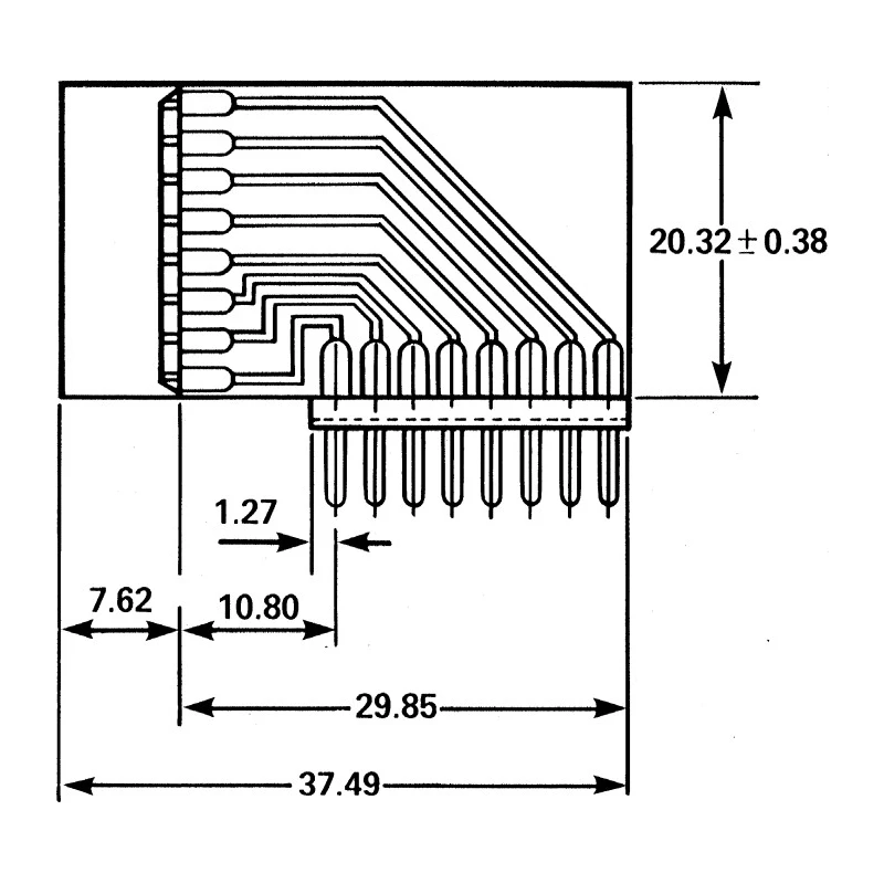 Winslow 2.54 mm Pitch Right Angle 16 Way Through Hole Turned Pin Open Frame DIL Socket W3450-13TRC
