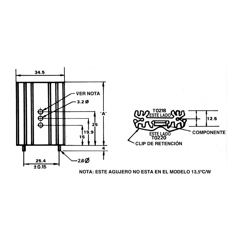 AAVID THERMALLOY Heatsink for PCBs, LEDs, Electronic Components, 11.4°C/W Thermal Resistance, 25 mm x 12.5 mm x 25 mm 437856