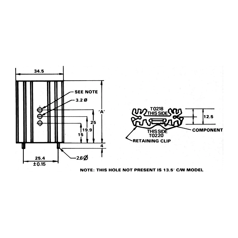 AAVID THERMALLOY Heatsink for PCBs, LEDs, Electronic Components, 11.4°C/W Thermal Resistance, 25 mm x 12.5 mm x 25 mm 437856