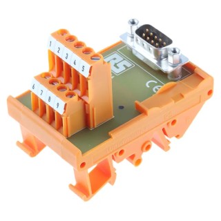 RS PRO 9-Contact Male Interface Module D-Sub Connector DIN Rail Mount 50V 1A 403-364