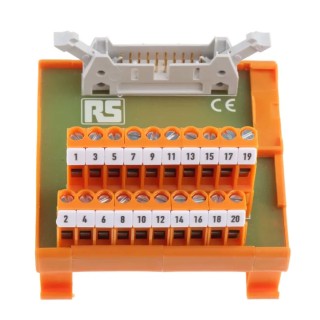 RS PRO 20-Contact Male Interface Module IDC Connector DIN Rail Mount 50V 1A 403-314