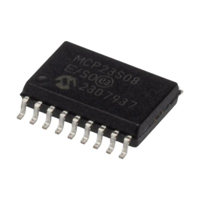 Microchip 8-Channel I/O Expander SPI SOIC 18 MCP23S08-E/SO with 1.8-5.5V Supply, 10MHz Clock Frequency MCP23S08-E/SO