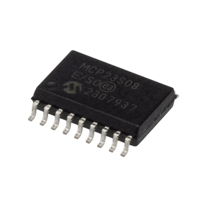 Microchip 8-Channel I/O Expander SPI SOIC 18 MCP23S08-E/SO with 1.8-5.5V Supply, 10MHz Clock Frequency MCP23S08-E/SO