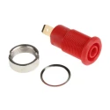 Staubli Red Female Banana Socket, 4 mm Connector, Tab Termination, 1kV, 24A, Gold Plating 23.3000-22