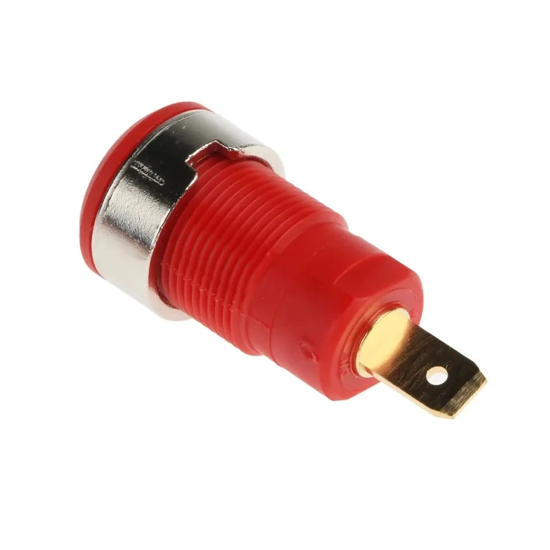 Staubli Red Female Banana Socket, 4 mm Connector, Tab Termination, 1kV, 24A, Gold Plating 23.3000-22