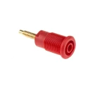 Staubli Red Female Banana Socket 4 mm Connector, Solder Termination, 1kV, 32A, Gold Plating 23.3020-22