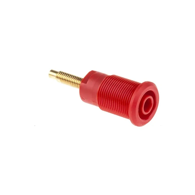 Staubli Red Female Banana Socket 4 mm Connector, Solder Termination, 1kV, 32A, Gold Plating 23.3020-22
