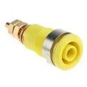 Staubli Yellow Female 4 mm Banana Socket Connector, Solder Termination, 1kV, 32A, Gold Plating 23.3020-24