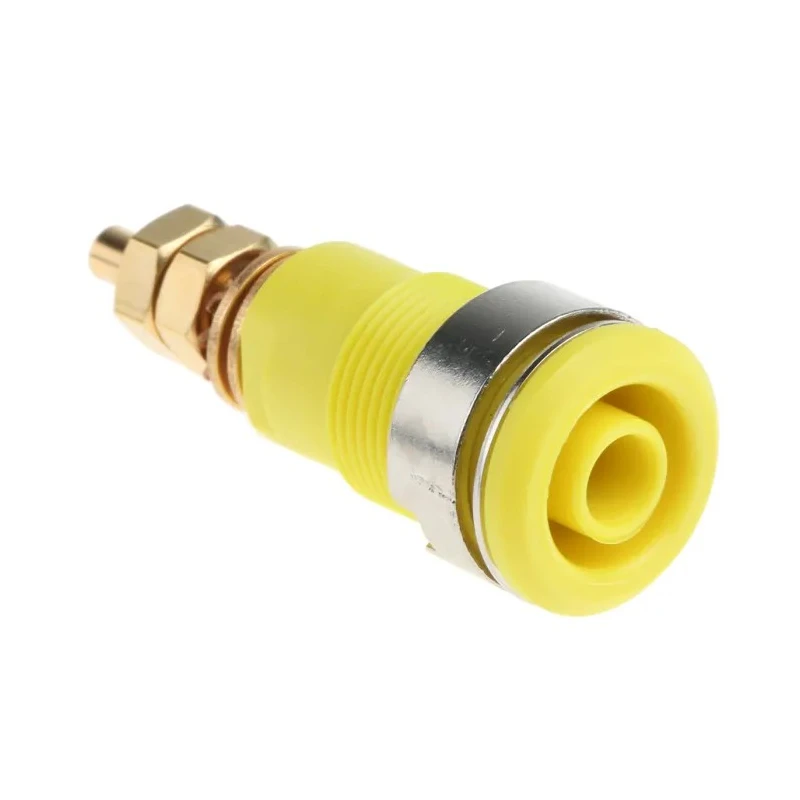 Staubli Yellow Female 4 mm Banana Socket Connector, Solder Termination, 1kV, 32A, Gold Plating 23.3020-24