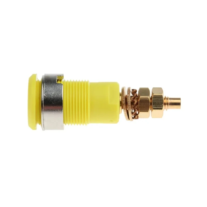Staubli Yellow Female 4 mm Banana Socket Connector, Solder Termination, 1kV, 32A, Gold Plating 23.3020-24