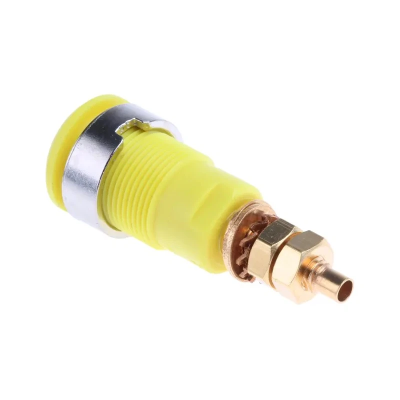 Staubli Yellow Female 4 mm Banana Socket Connector, Solder Termination, 1kV, 32A, Gold Plating 23.3020-24