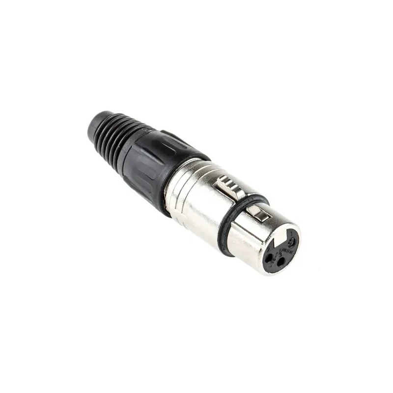 Neutrik Cable XLR Connector, Straight, 50V, 3 Contacts, Female, Silver over Nickel Plating NC3FX