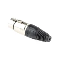 Neutrik Cable XLR Connector, Straight, 50V, 3 Contacts, Female, Silver over Nickel Plating NC3FX
