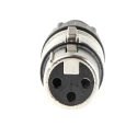 Neutrik Cable XLR Connector, Straight, 50V, 3 Contacts, Female, Silver over Nickel Plating NC3FX