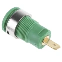 Staubli Green Female Banana Socket 4 mm Connector, Tab Termination, 1kV, 24A, Gold Plating 23.3000-25