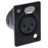 Neutrik Panel XLR Connector, Straight Orientation, 3 Contact Female, 50V, 16A, Silver over Nickel Plating NC3FP-1-BAG