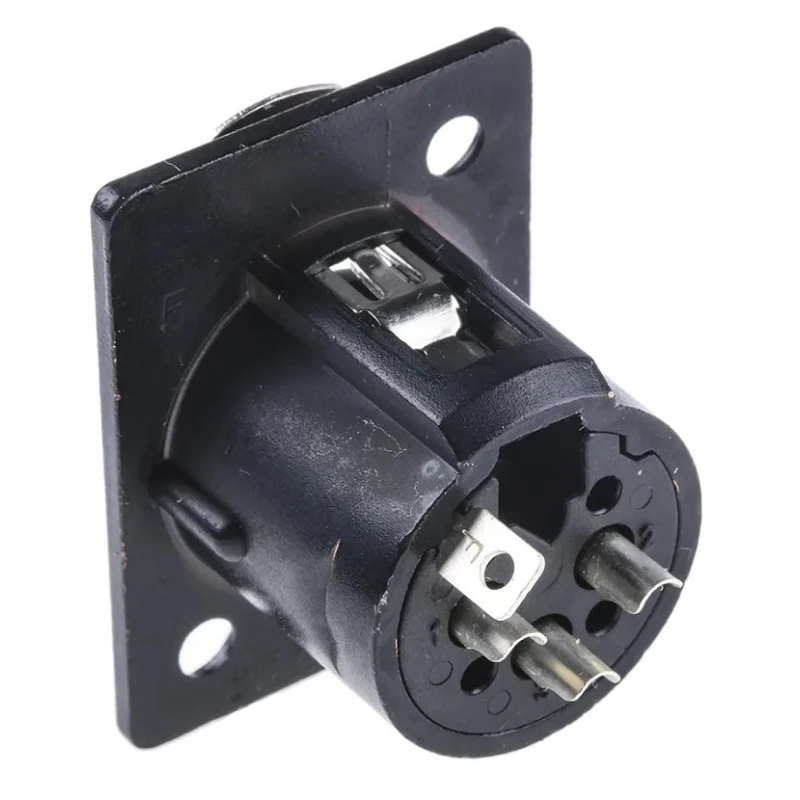 Neutrik Panel XLR Connector, Straight Orientation, 3 Contact Female, 50V, 16A, Silver over Nickel Plating NC3FP-1-BAG