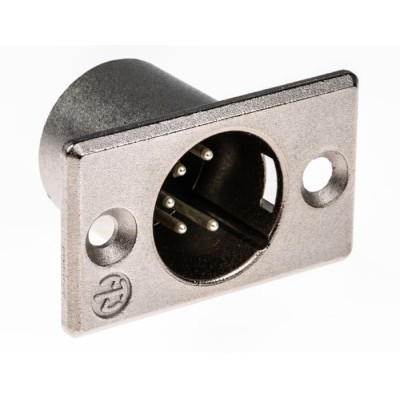 RS PRO Panel XLR Connector, Straight, 50V, Male, 5 Contact, Silver over Nickel Plating NC5MP