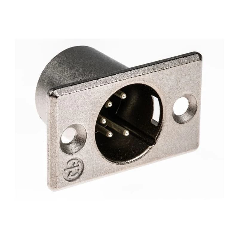 RS PRO Panel XLR Connector, Straight, 50V, Male, 5 Contact, Silver over Nickel Plating NC5MP