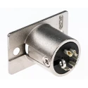 RS PRO Panel XLR Connector, Straight, 50V, Male, 5 Contact, Silver over Nickel Plating NC5MP