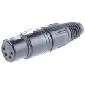Neutrik XLR Cable Connector, Straight 50V Female 4-Way Silver over Nickel Plating NC4FXBAG