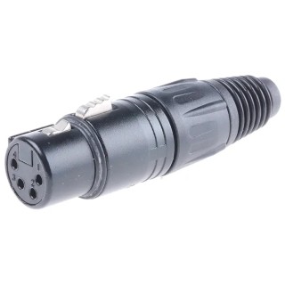 Neutrik XLR Cable Connector, Straight 50V Female 4-Way Silver over Nickel Plating NC4FXBAG