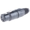 Neutrik XLR Cable Connector, Straight 50V Female 4-Way Silver over Nickel Plating NC4FXBAG
