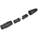 Neutrik XLR Cable Connector, Straight 50V Female 4-Way Silver over Nickel Plating NC4FXBAG