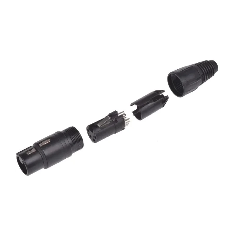 Neutrik XLR Cable Connector, Straight 50V Female 4-Way Silver over Nickel Plating NC4FXBAG