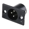 Neutrik Panel XLR Connector, Straight Male, 50V, 16A, 3 Contacts, Silver over Nickel Plating NC3MP-BAG