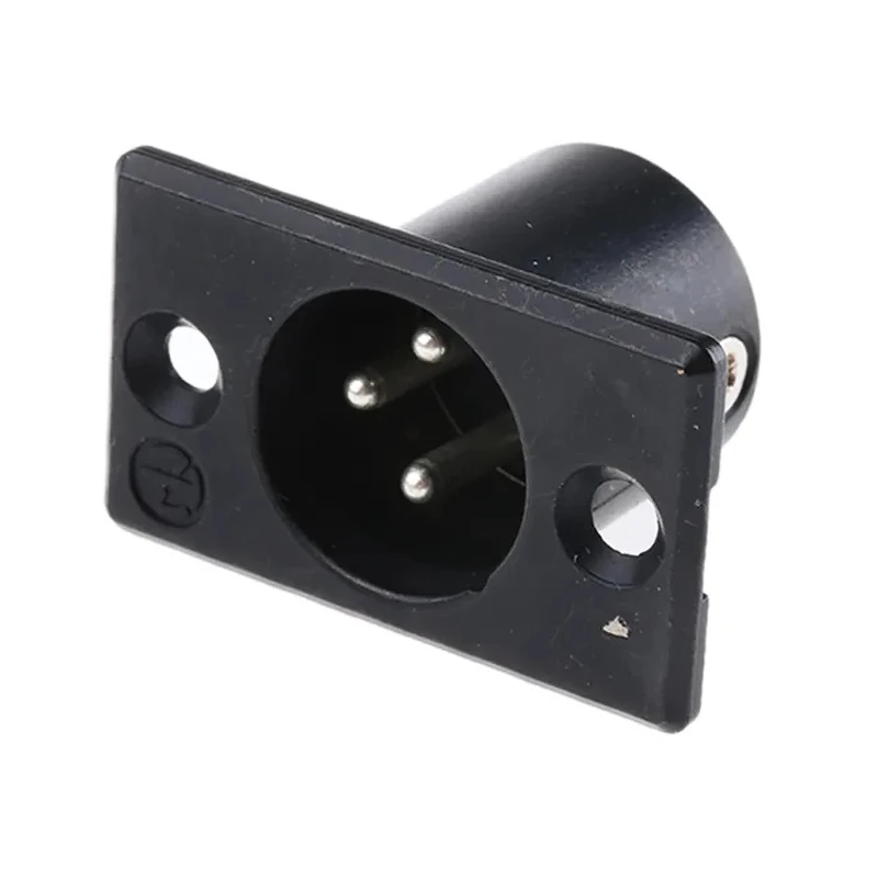 Neutrik Panel XLR Connector, Straight Male, 50V, 16A, 3 Contacts, Silver over Nickel Plating NC3MP-BAG