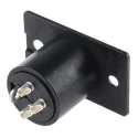 Neutrik Panel XLR Connector, Straight Male, 50V, 16A, 3 Contacts, Silver over Nickel Plating NC3MP-BAG