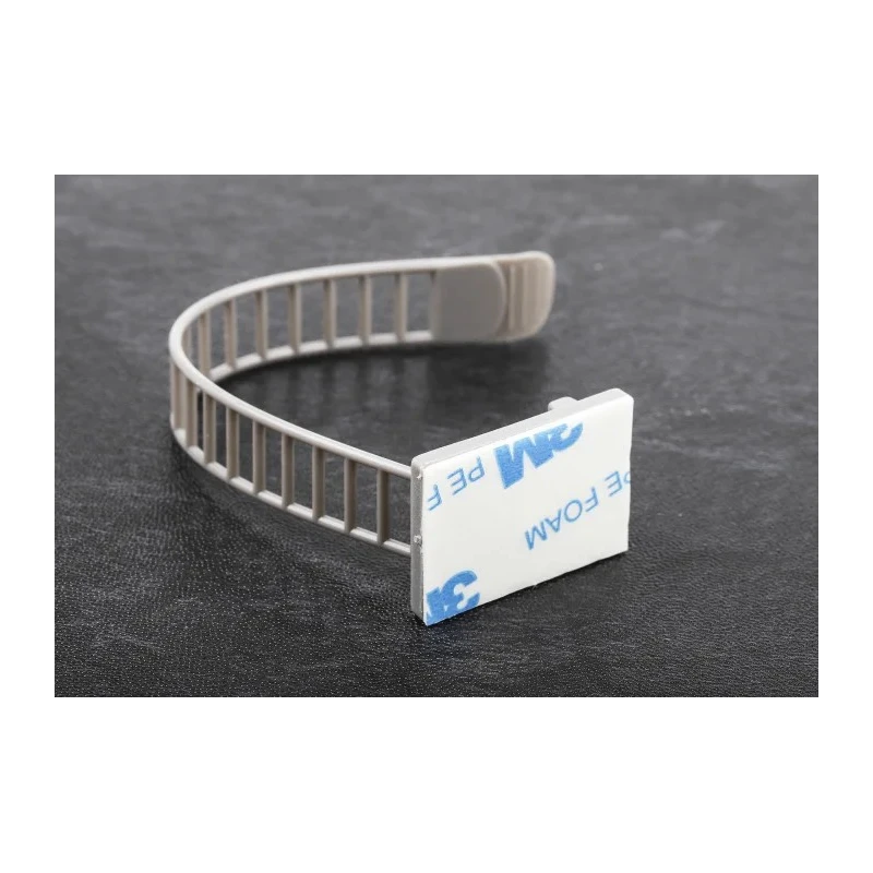 RS PRO Grey Nylon Cable Clip, Self-Adhesive, 26 mm Maximum Bundle Diameter, 30.5 mm x 21 mm x 108 mm 404-443