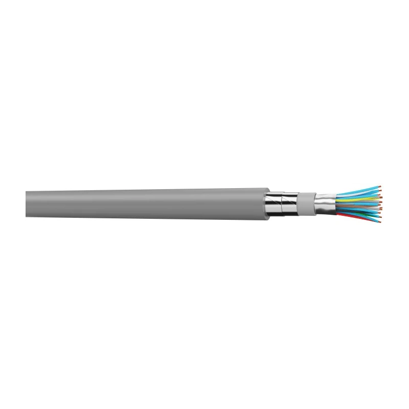 Adaltra 10 Core Telephone Cable, 1 x 0.51 mm Stranded Bare Copper Conductor, Flame Retardant Grey PVC Sheath 100 m SYT2524G50