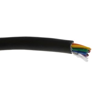Alpha Wire XTRA-GUARD 2 Control Cable 8 Cores 0.23mm² 24 AWG Screened 300V 30m Black Polyethylene Sheath 25098 BK005
