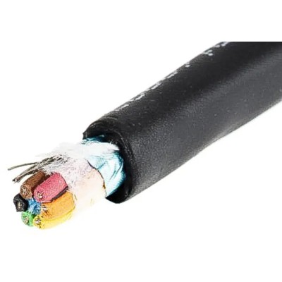 Alpha Wire XTRA-GUARD 2 Screened Armoured Control Cable 6 Cores 0.23mm² 24AWG 30m 300V Black Polyvinyl Chloride 25096 BK005