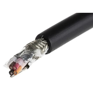 Alpha Wire XTRA-GUARD 2 Screened Control Cable 4 Cores 0.23mm² 24 AWG PVC Sheath 30m 300V 25114 BK005