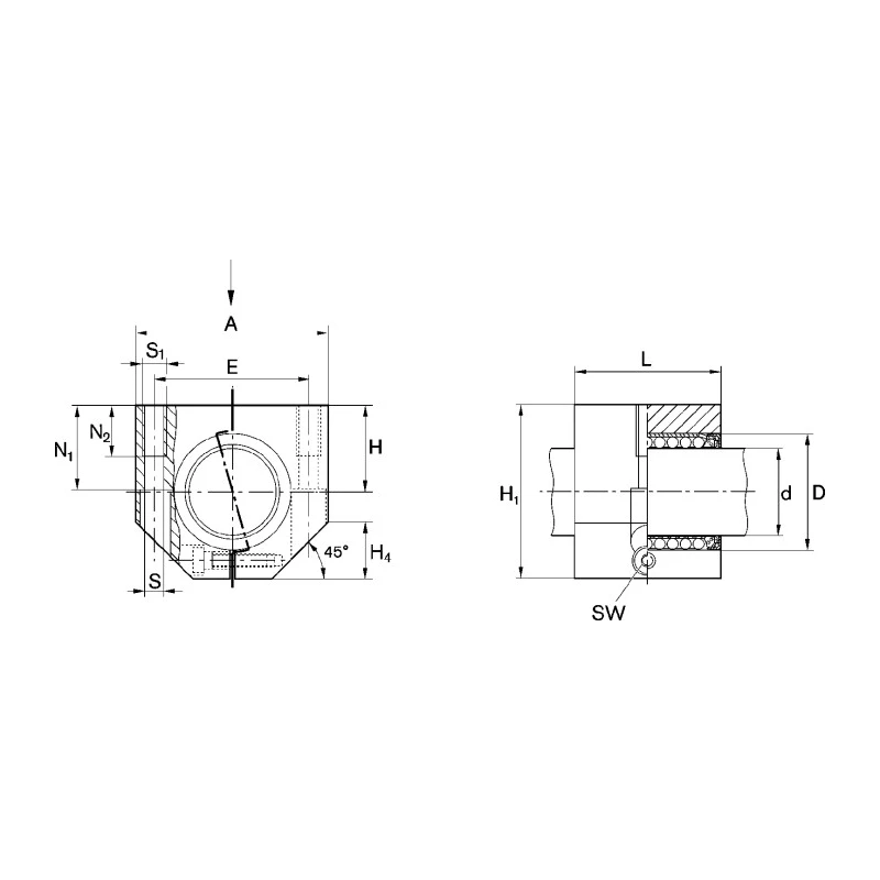 Bosch Rexroth Compact Linear Bearing Unit Aluminium Housing 30mm Bore R102723044
